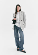 Wool 100 Concealed-placket Jacket In Gray