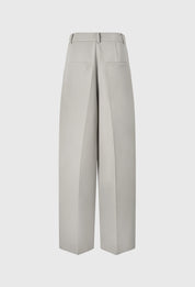 Wool 100 Pleated Trousers In Gray