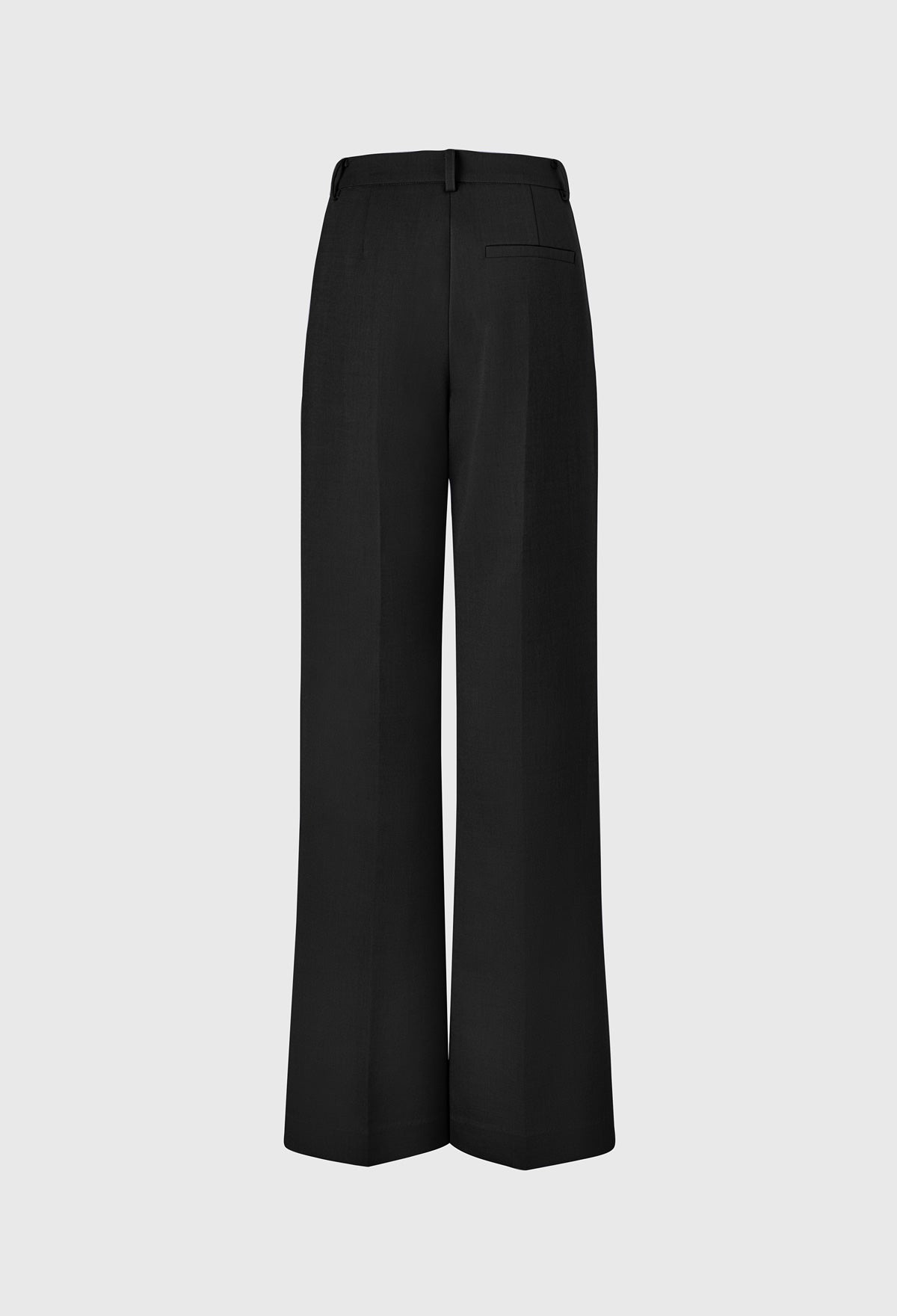 Wool Straight-leg Trousers In Black